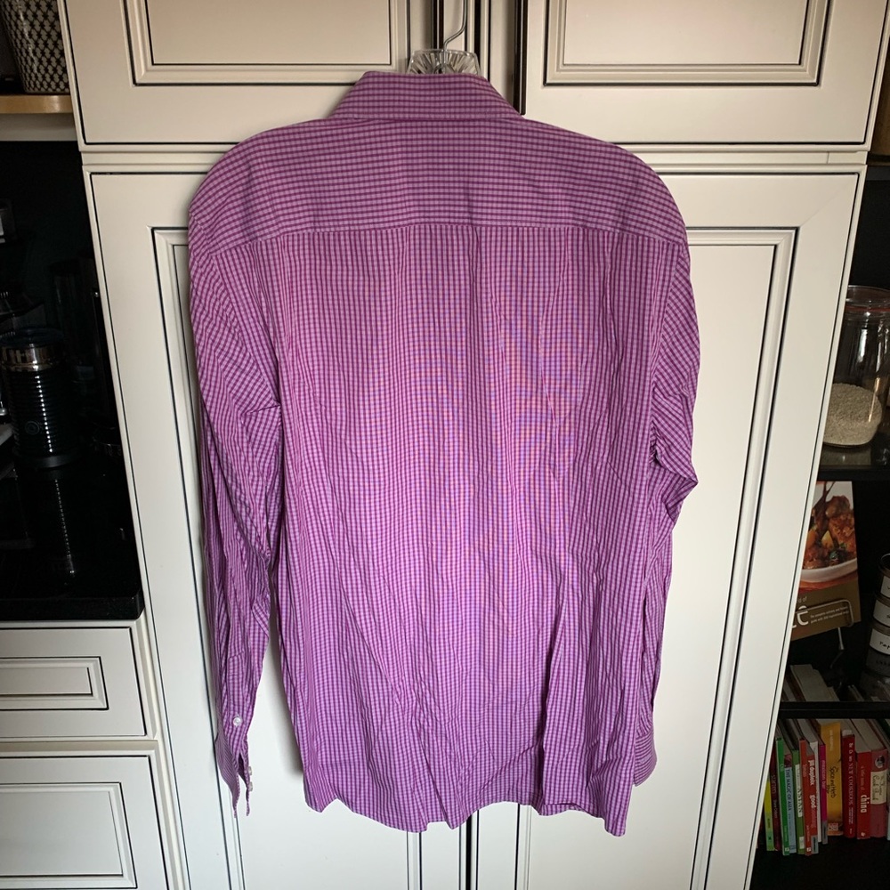 Hugo Boss Shirt 42/16.5 Purple White Slim Fit - Picture 3 of 3